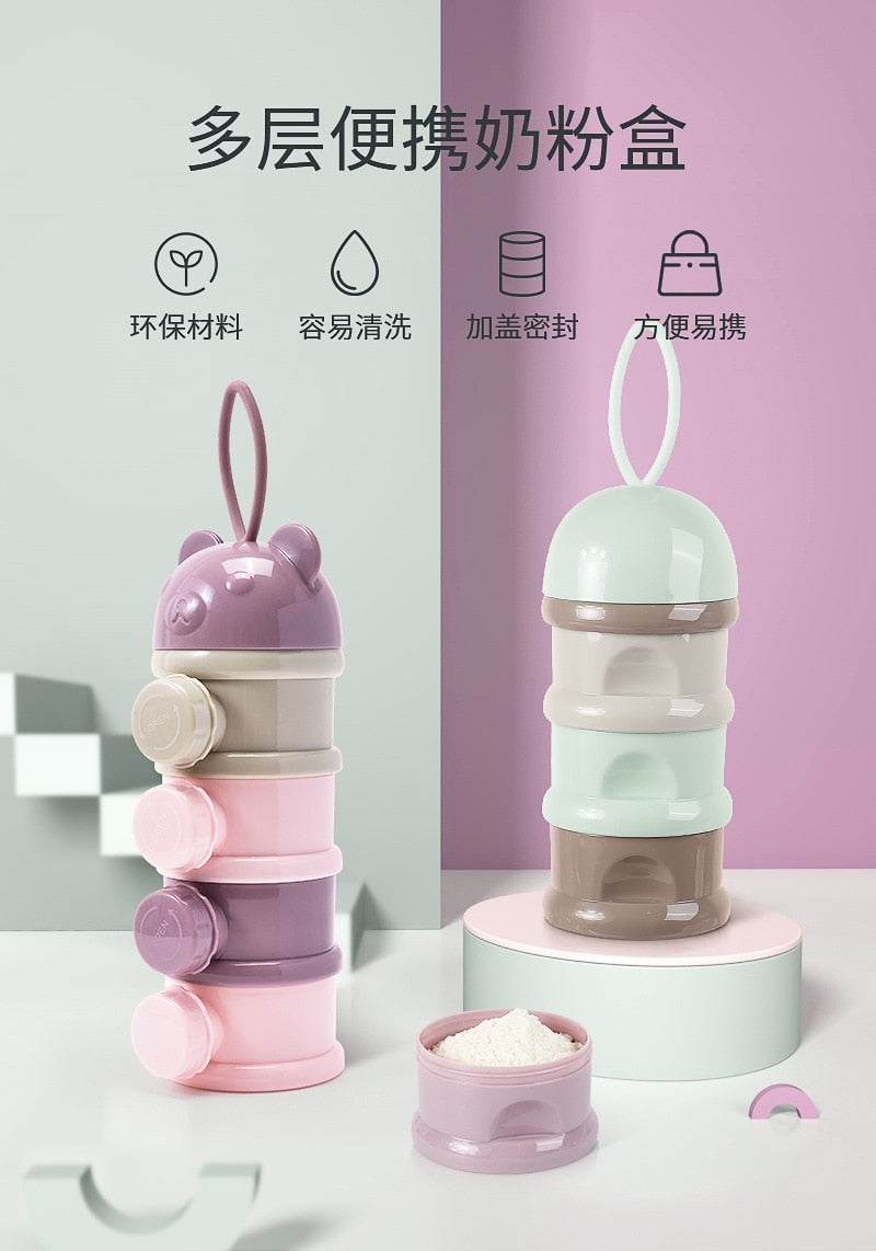 Portable baby milk powder box