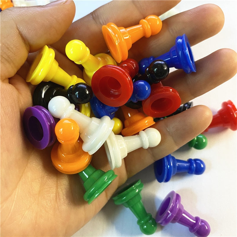 Pieces Plastic Pawn Chess Pieces for Board Games Supplement Pack,