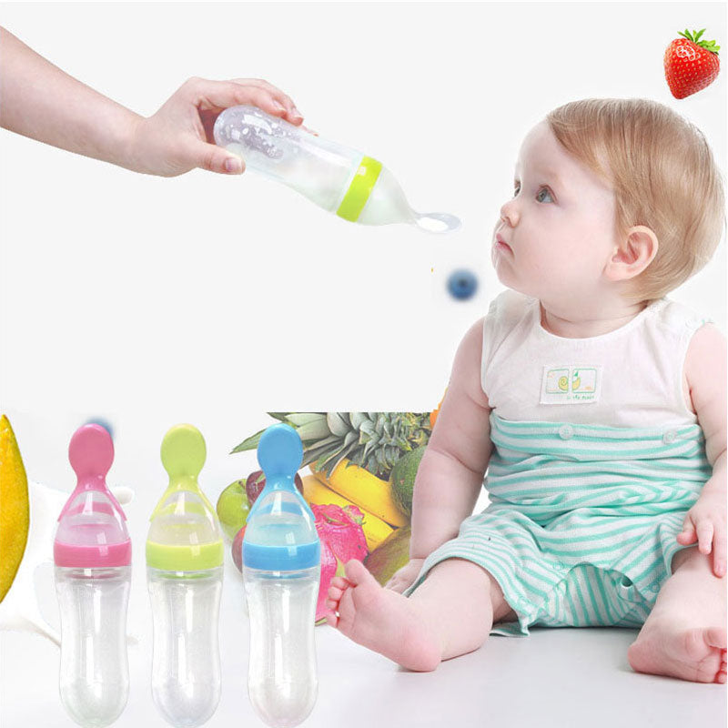 Safe Newborn Baby Feeding Bottle Toddler Silicone Squeeze