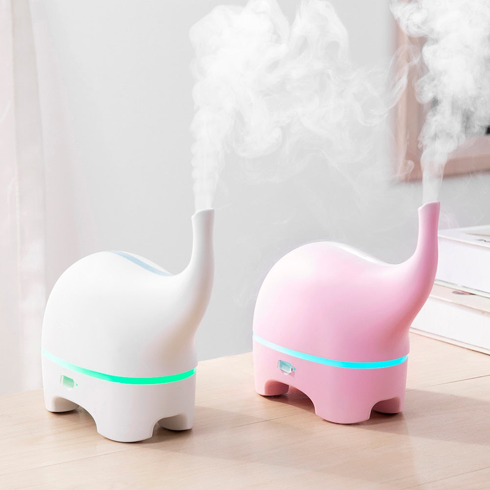 Funny Elephant DC 5V Ultrasonic Essential Oil Diffuser Color LED Humidificador